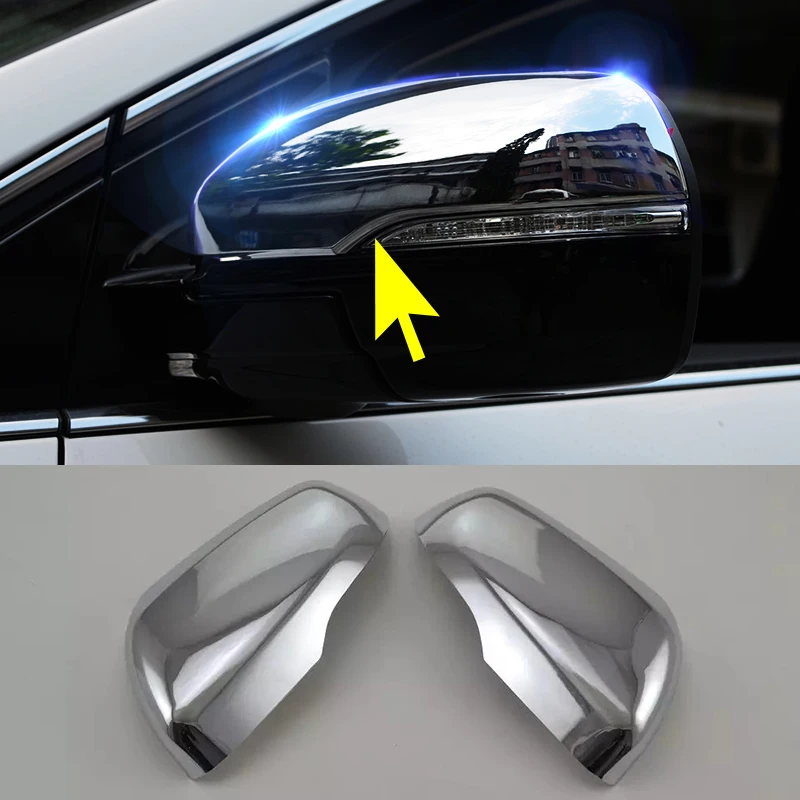

2pcs For Ford Edge 2015-2018 ABS Chrome Rearview Mirror bowls lids decorate Car Styling