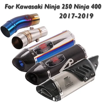 

Motorcycle Exhaust Ninja 400 Muffler Escape Modified Connecting Link Tube Pipe for Kawasaki Ninja 250 Ninja 400 2017 2018 2019