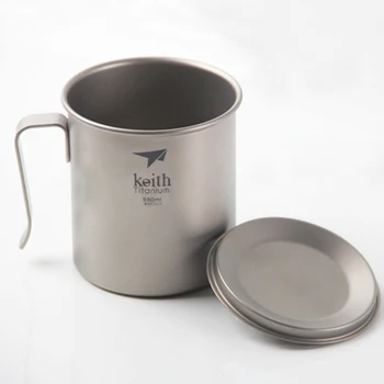 

Keith Titanium Water Mugs Coffee Mug Titanium Durable Drinking Cup with Lid for Drink Coffee Milk Office Water Mugs 400ml-650ml