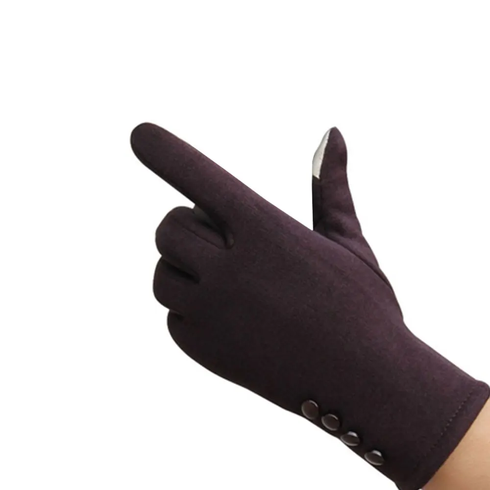 Brown Mittens Gloves Cycling Smartphone Screen Touch Cotton Handwear Windproof Outdoor Sports Warm Winter - Цвет: Brown