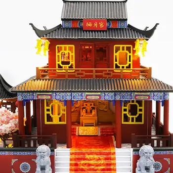 

DIY Cottage Toy Chinese Style Building Model Wooden Assembled Doll House Creative Play House Toy Birthday Gift For Kids