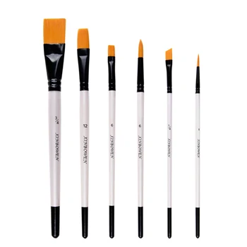 

6Pcs/Set Nylon Hair Paint Brushes Oil Acrylic Brush Watercolor Pen School Painting For Kids Professional Art Supplies