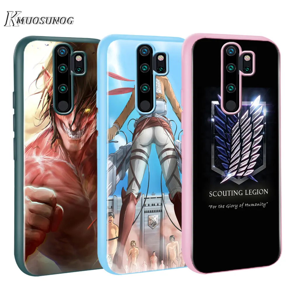 

for Xiaomi Redmi Note 8T 8 7 6 Pro Baseus Candy Color Cover Anime Japanese attack on Titan for Redmi Note 5 Pro 5A 4 4X Case