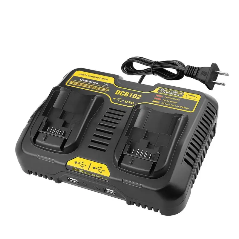 

Two Slot Charging Station DCB102 Li-ion Battery Charger for DEwalt 12-20V Device