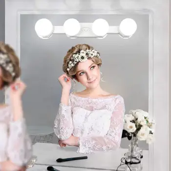 

Makeup Lights Cordless Rechargeable LED Vanity Mirror Light with 4 LED Bulbs Brightness Adjustable For Bathroom Dressing Room