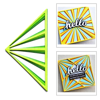 

2020 Layered Line Corner Border Pyramid New Metal Cutting Dies Stencil For DIY Scrapbooking Paper and Card Making Craft No Stamp