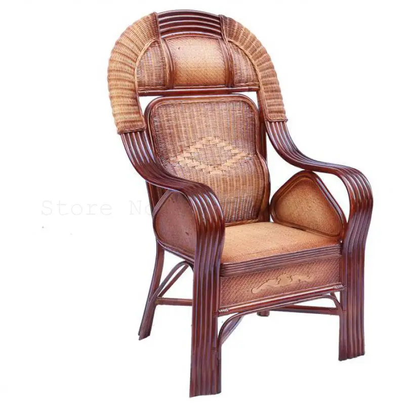 

Office Chair Rattan Chair Backrest Chair Rattan Taishi Chair Natural Rattan Elderly Recreational Balcony Single Chair Household