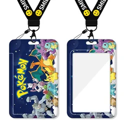 Porte cartes Pokemon Pikachu pour enfants, porte cartes d'identité en Pvc avec lanière, porte clés, jouets pour enfants 