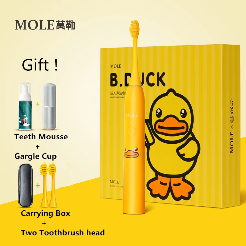 

Electric Toothbrush B.Duck&MOLE Rechargeable 5 Mode Adult Timer Toothbrush IPX7 Waterproof Automatic Ultrasonic Brush Gift Box
