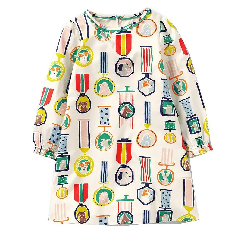Платье с длинными рукавами для маленьких девочек; Robe Princesse Fille; рождественское платье; Детские платья с рисунком для девочек; детская одежда; Vestidos - Цвет: 95