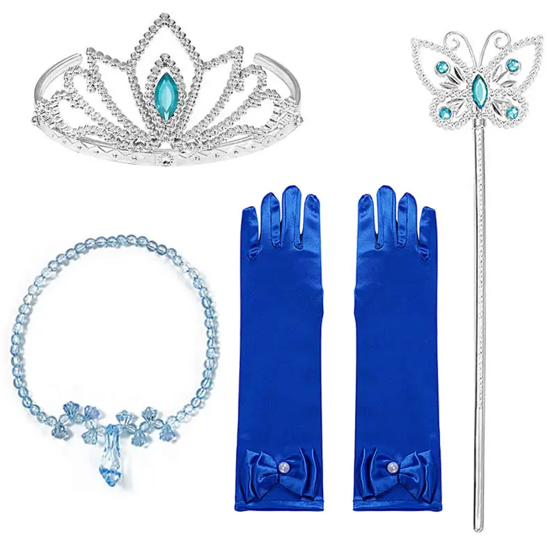 Meninas Neve Branca Princesa Coroa Varinha Mágica Neaklace Luvas Acessórios Cinderela Brinco Pulseira Dormir Beleza Aurora Conjuntos 7 Cheap Luvas e mitenes