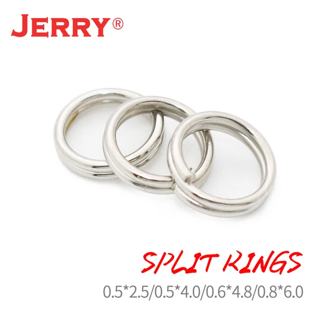 Jerry Stainless Steel Fishing Split Rings Hard Bait Flat Ring Connector Spoon Lure Double Loop 100pcs Fishing Accessories Tackle