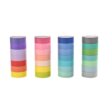 

7Rolls/Lot Washi Tape Set Hand Account Sticker DIY Rainbow Solid Color Macaron Candy Color Washi Masking Tape 15mm*5m*7Rolls