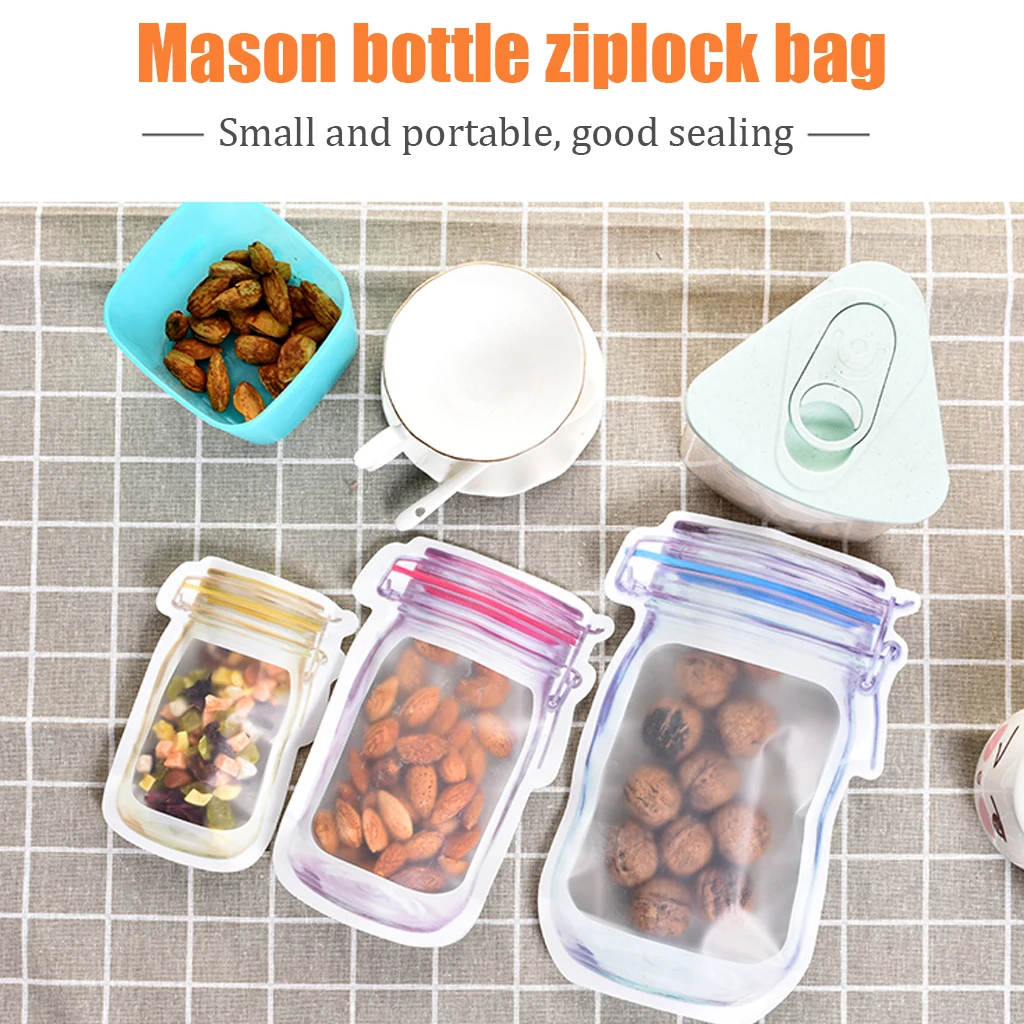 20 штук мешок для хранения еды Mason Jar шаблон многоразовые закуски Saver печенье хранения гайка органайзеры набор для еды сэндвич сохранить