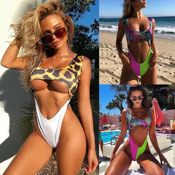 

New Women One-Piece Swimsuit Beachwear Swimwear Push-up Monokini Bikini Bathing