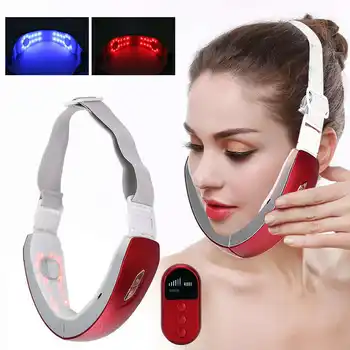 

Facial Massager V Face Machine Electric EMS Vibration Photon Light Therapy Face Lifting Firming Massager Red Health And