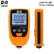 R& D GM998 автомобильный измеритель толщины покрытия краски автомобиля из металла с гальваническим покрытием толщина тестер метр 0-1500um Fe& NFe оранжевый
