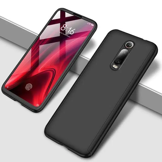 Противоударный 360 градусов чехол для телефона для Xiaomi Redmi Note 5 5A 6 7 8 Pro Полный Чехол для Redmi 7 7A K20 Pro Fundas Capa Coque - Цвет: Черный