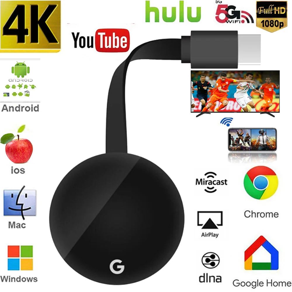 5G G7S WiFi HDMI беспроводной дисплей Dongle AirPlay Miracast TV Stick Chromecast 3 для Netflix Google Home Chrome Full HD |