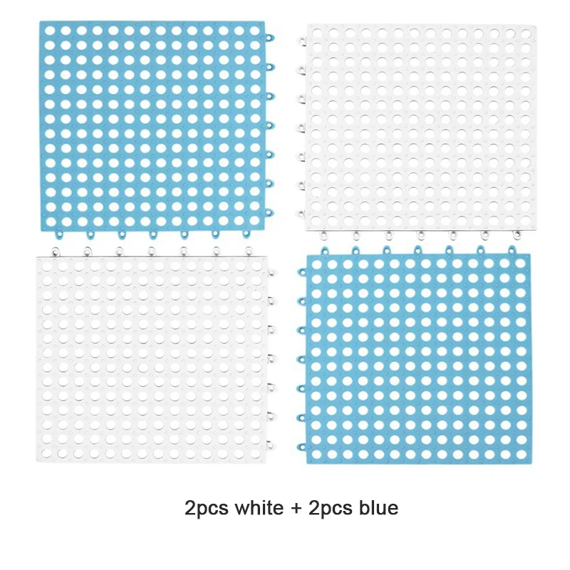 2 white and 2 blue 2/4 шт нескользящие коврики для ванной, квадратная ванная комната, ПВХ коврики для ванной, домашние кухонные коврики для туалета, ванная комната, коврик для душа, коврик для ванной - Цвет: 2 white and 2 blue