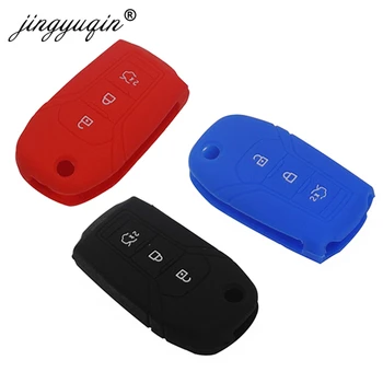 Keyforkess 50pcs custodia protettiva in Silicone per auto chiave per FORD KA Fusion Fiesta Escort Mondeo Galaxy s-max Ranger 3BTN Flip Key