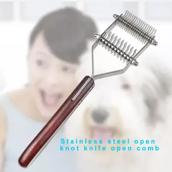 

Stainless Steel Dog Cat Fur Knot Cutter Grooming Comb Rake Beauty Brush Open Knot Knife Open Comb Pet Tool Accessory