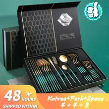

Cutlery Set Stainless Steel 24pcs Steak Western Food Cutlery Set Spoons Forks Tableware Set Chinese столовые приборы набор
