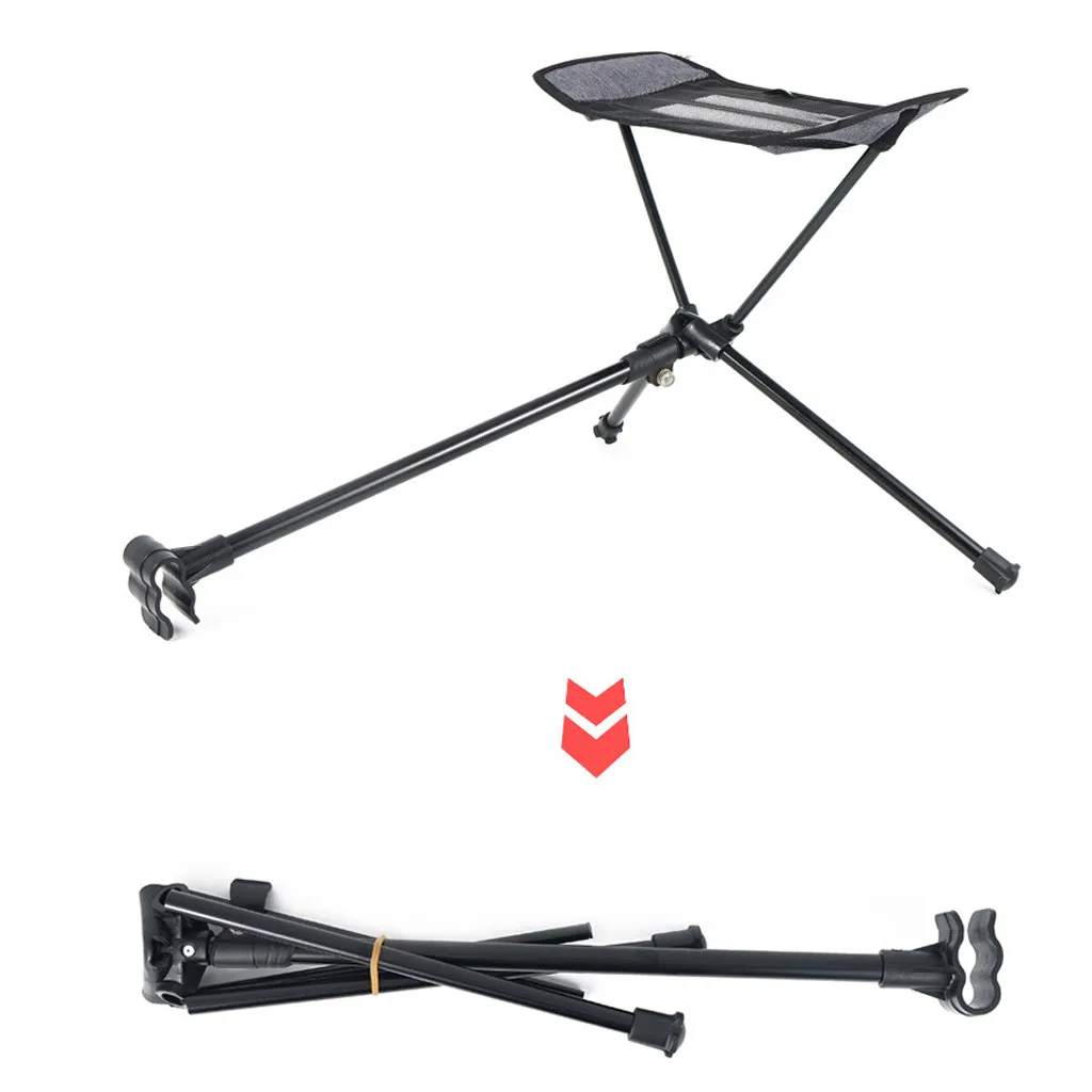 Outdoor Portable Folding Chair Footrest Portable Recliner Lazy Foot Retractable Extension Leg Stool Pedal Aluminum Chair#g30