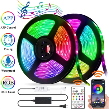 

LED Light Belt Bluetooth APP Control Waterproof 5050 RGB LED Light Belt Color Changing Rope Light Belt Synchronized with Music