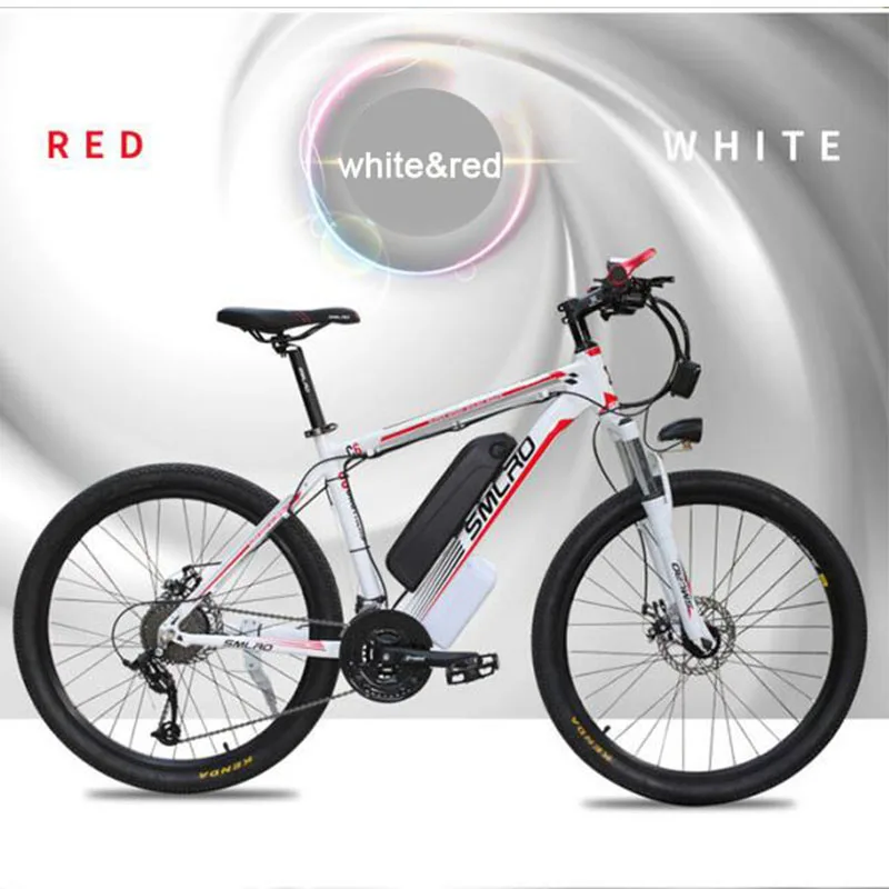 white48V15AH Вспомогательный горный велосипед, разворачивающийся Электрический велосипед 27 скоростей, 26 дюймов, 500 Вт, мощный 36 в 48 в 15 Ач литиевый аккумулятор, электрический автомобиль для мужчин и женщин - Color: white48V15AH