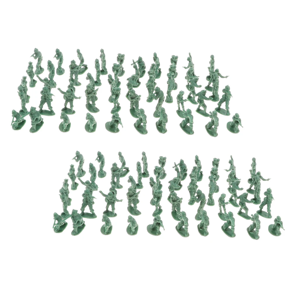 200pcs/set Military Figurines Toy, Army Soldiers Action Figures, Sand Scene Model Building Kit, Party Favors- Army Green