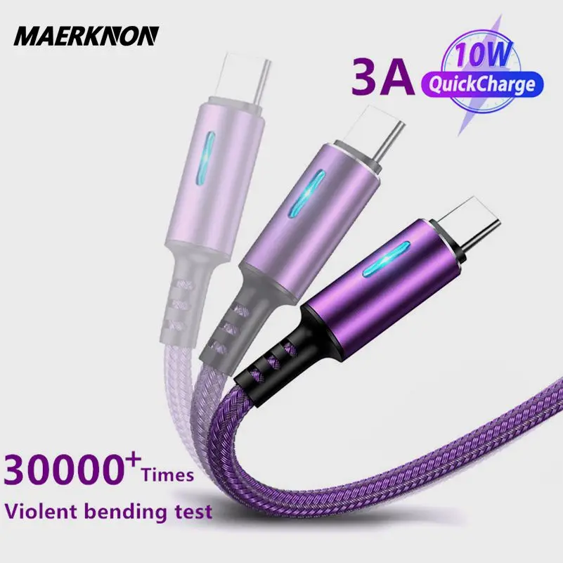 Usb-портами и светодиодным индикатором C кабель быстрой charging3.0 мобильный телефон