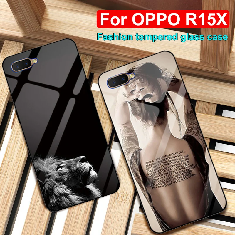 6," для OPPO R15X чехол OPPOR15X закаленное стекло+ силиконовая ТПУ Рамка Жесткий чехол для OPPO R15x shell R15 x противоударные чехлы