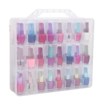 

Portable Nail Polish Storage Box Organizer Holder For Display New 48 Grid Nail Polish Storage Box Transparent Box