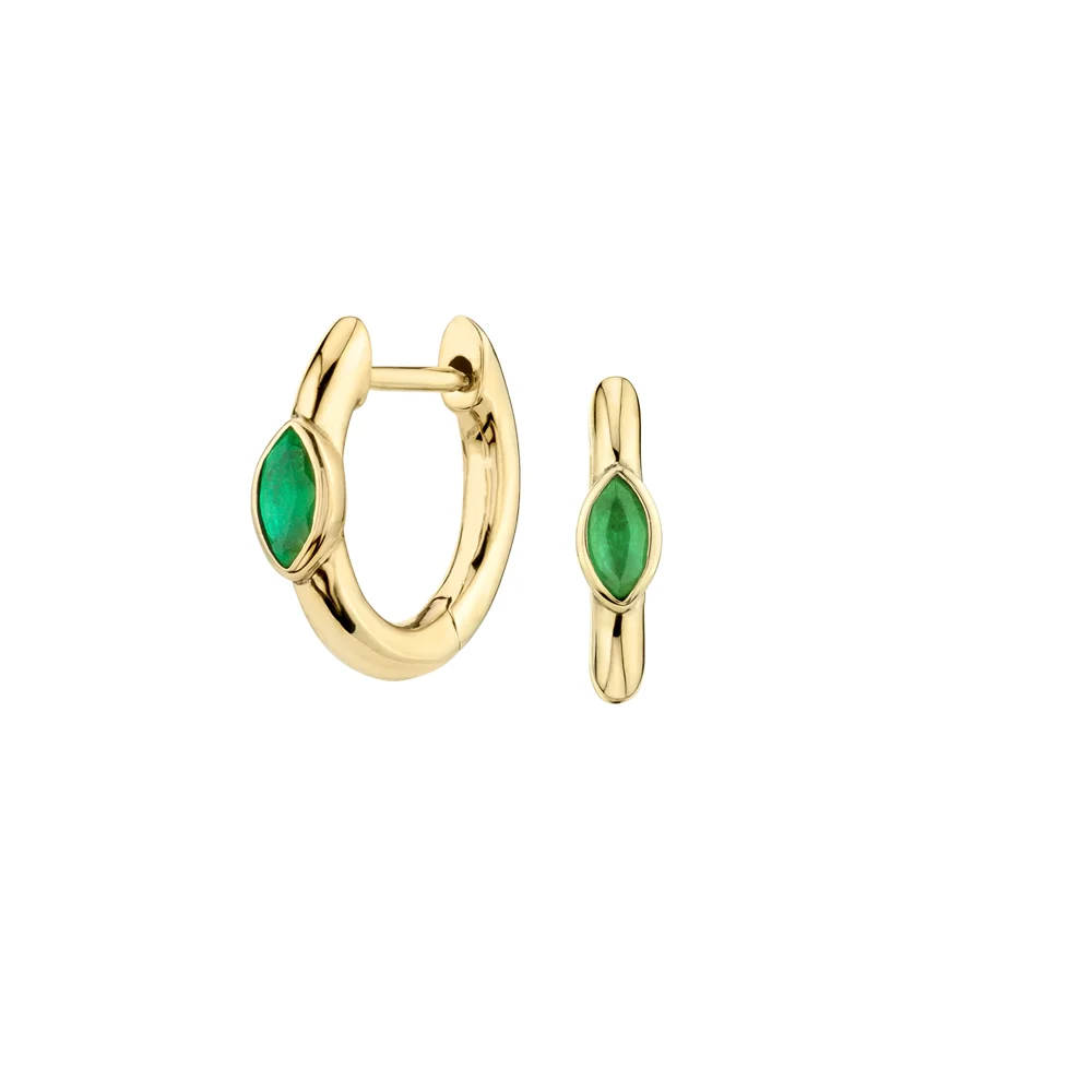 Green CZ 1 Pair Altruist 925 пробы Серебряная маркиза тонкий обруч Huggie Клип пирсинг CZ Мини круг петля кольцо серьги женские модные ювелирные изделия - Окраска металла: Green CZ 1 Pair