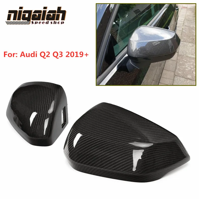 

Mirror Covers for Audi Q2 Q3 2019 Carbon Fiber Side Mirror Caps Replacement with / without Lane Assist Rear View Mirror Covers