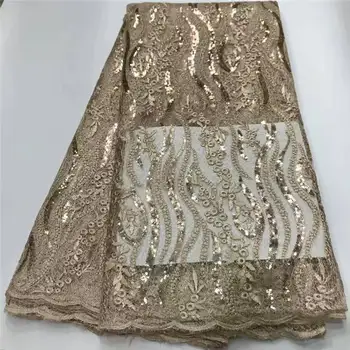 

Latest Design African Tulle Net Lace Fabric 2020 High Quality French Tulle Lace Fabric With Sequins For Nigerian Wedding