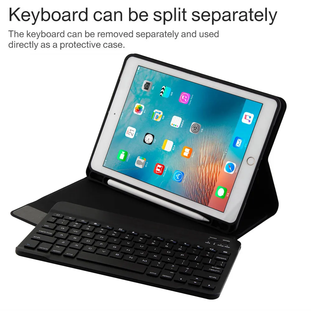 Продукты для iPad 10,2 Bluetooth клавиатура кожаный чехол с держателем карандаша поддержка дропшиппинг