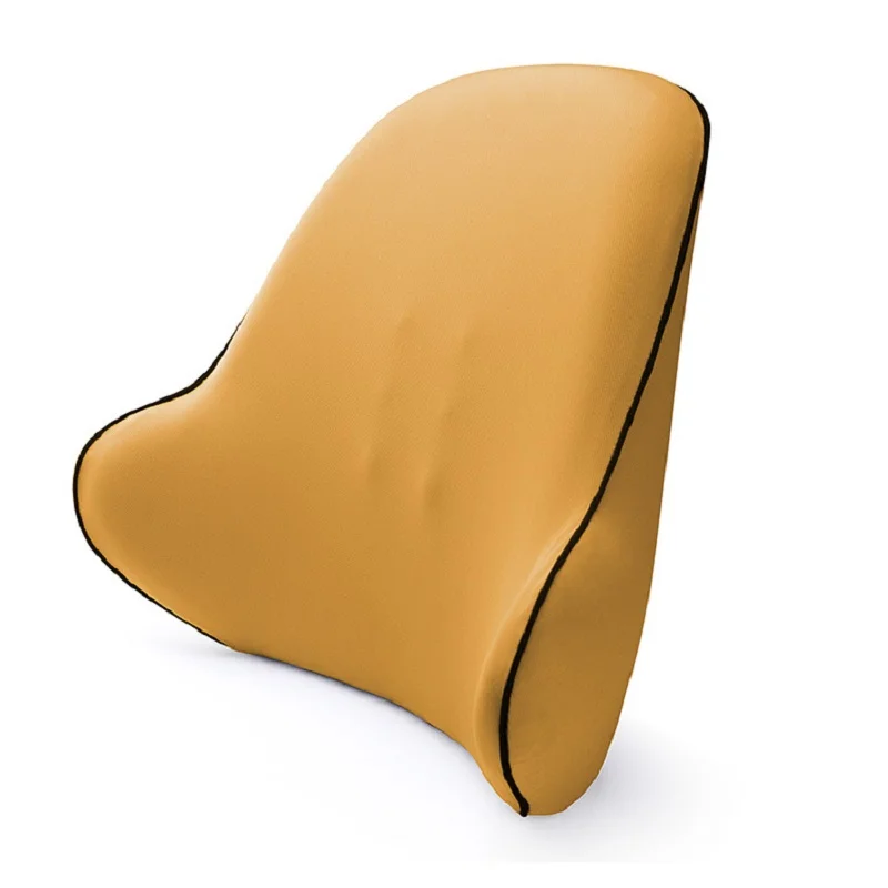 Эргономичный дизайн Подушка для спины с эффектом памяти поясничная поддержка без запаха офисная домашняя Подушка для стула защита поясничная подушка для поддержки позвоночника - Цвет: Цвет: желтый