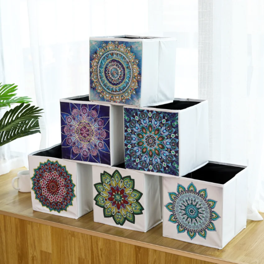 

Free Shipping 5D Diamond Painting Storage Box Books Organizer Folded Partial Drill Special-Shaped 1PC Geometric Patterns 25