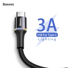 Baseus кабель usb type C для samsung Xiaomi Redmi Note 7 K20 Oneplus 7 Pro Быстрая зарядка USB-C зарядное устройство кабель usbc 2 м