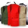 Fishing Jacket Quick-drying Vest Men Waistcoat Solid Color V Neck Multi Pockets Sleeveless Outdoor Summer Vest for Fishing 2