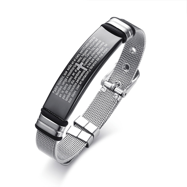 BRACELET FOR MEN WOMEN SILVER STAINLESS STEEL METAL ADJUSTABLE ENGRAVABLE UNISEX BRACELETS