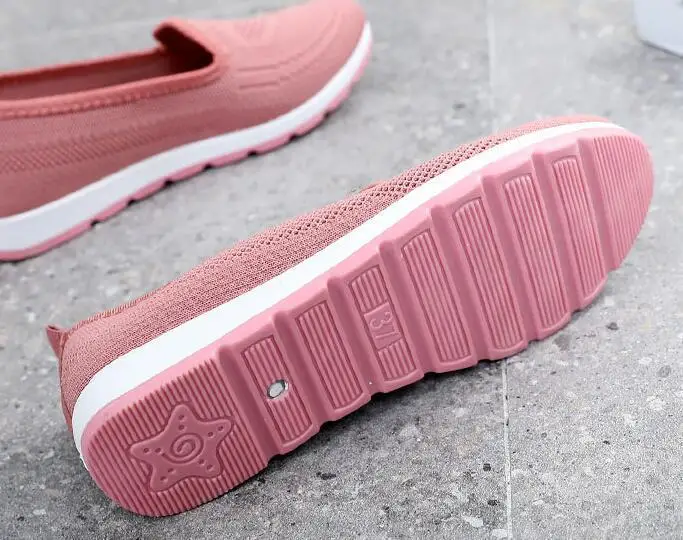 casual women's sneakers and knitted fabric loafers, comfortable and stylish footwear options 