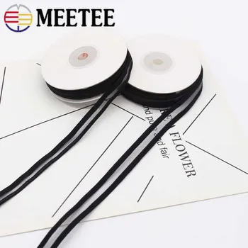 

50yards Meetee 10\15mm High Quality Nylon Elastic Bands Transparent Rubber Stripe DIY Handmade Swimwear Underwear Accessories