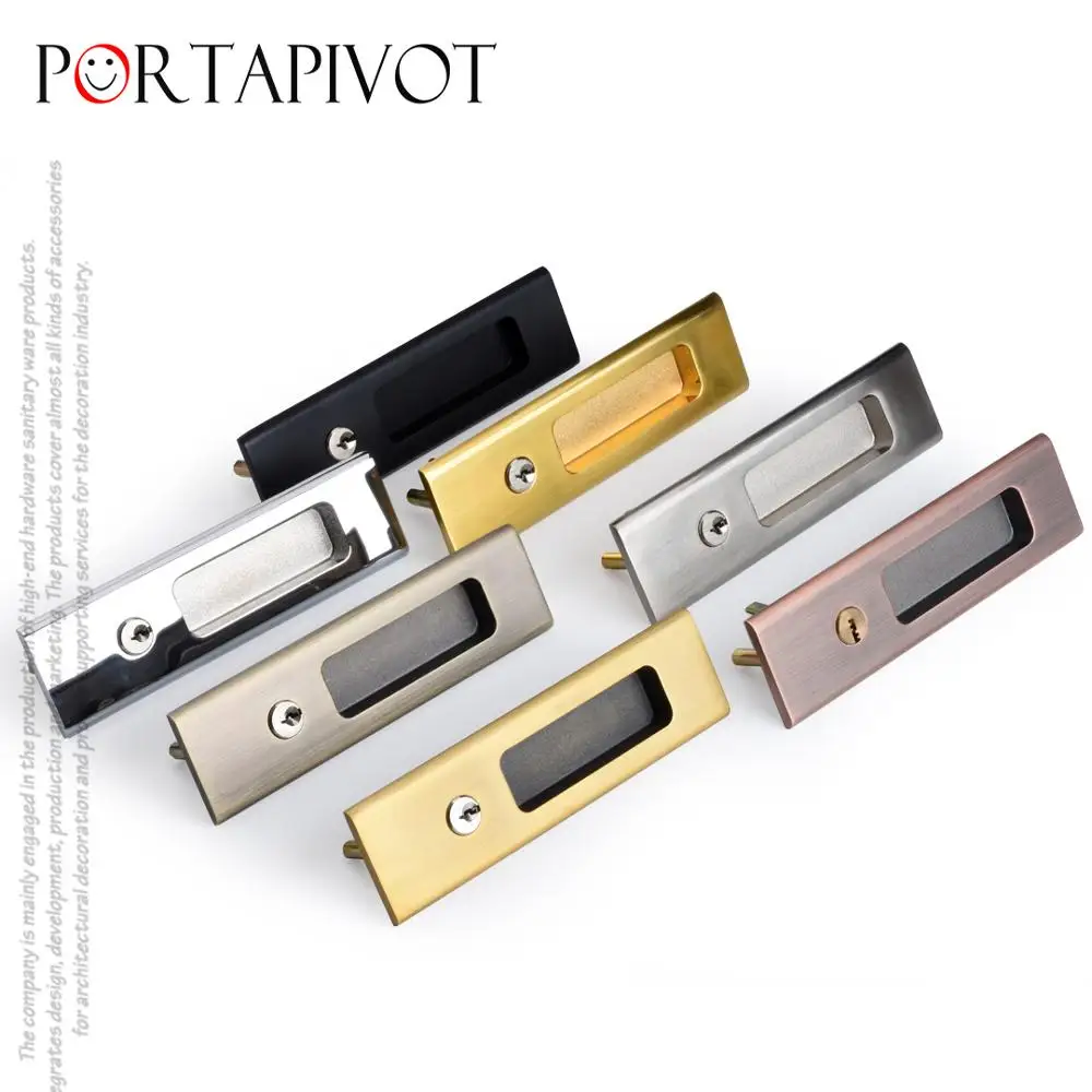 Mute Mortice Sliding Door Lock Hidde Handle Interior Door Pull Lock Modern Anti-theft Room Wood Furniture Hardware PT