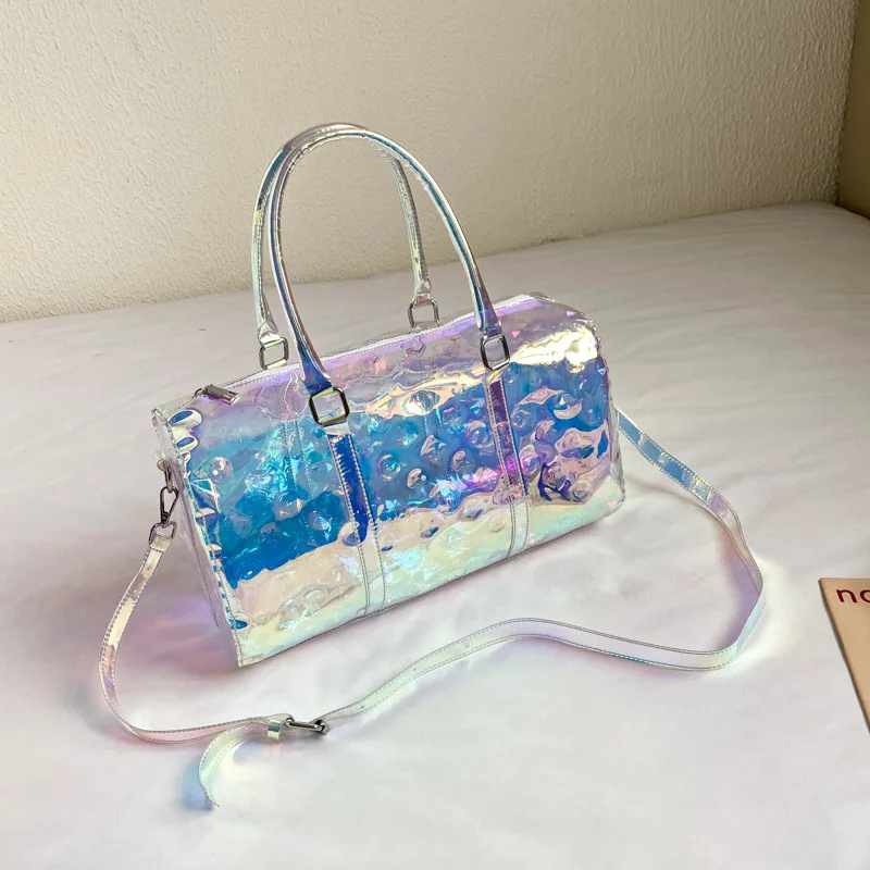 Clear Laser Handbag Set, Women's Holographic Boston Bag, Fashion