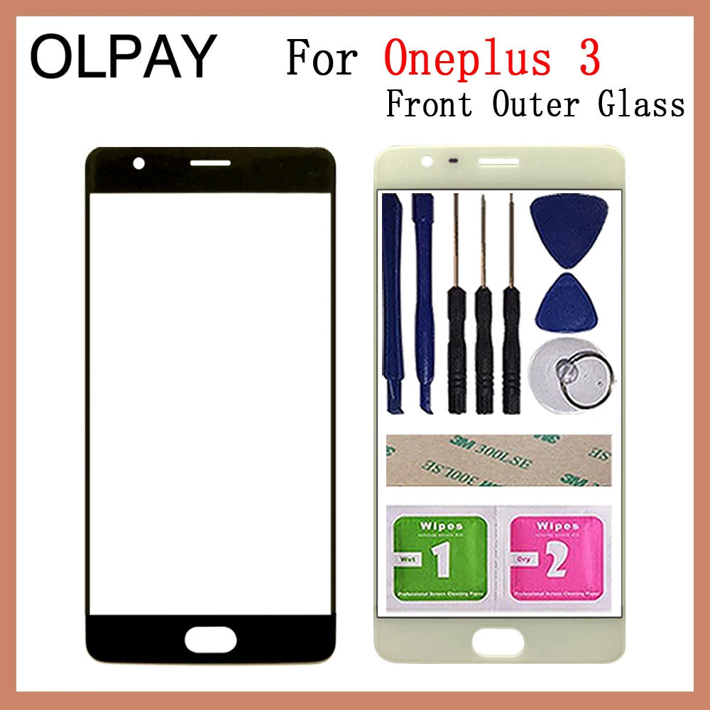 

Panel Front Outer Glass For Oneplus 3 A3000 A3003 / 3T A3010 5.5 inch Touch Screen Top Replacement LCD Outer Lens Glass