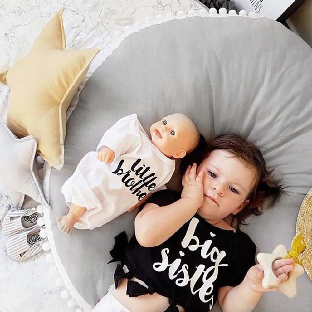 Baby Crawling Blanket Floor Carpet for Kids Room Mats Soft Round Cotton Padded Playmat Children Newborn Girl Boy Play Mat Gifts