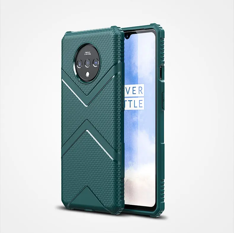 Военный Алмазный защитный чехол для oneplus 7T PRO чехол Роскошный чехол для oneplus 7 t one plus 7 t 7 t pro ТПУ Броня аксессуары - Цвет: Green
